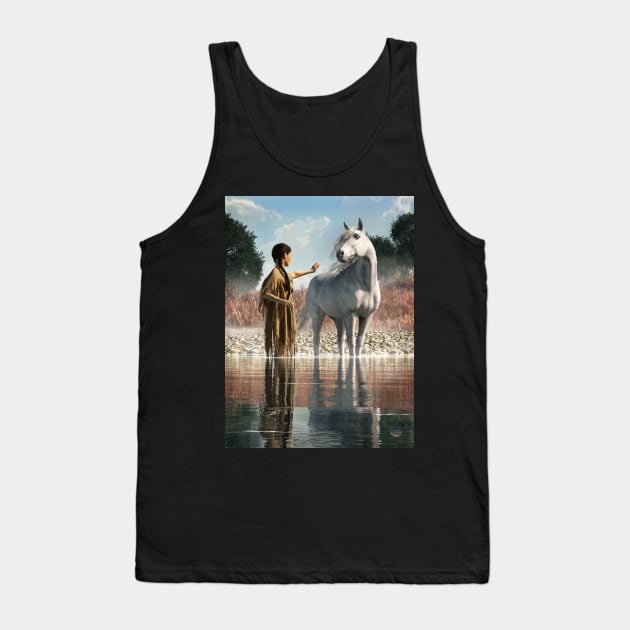 Taming the White Mustang Tank Top by DanielEskridge